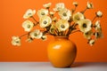 a vase filled with white flowers