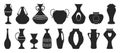 Vase for flower black vector illustration on white background . Pottery vase set icon.Vector illustration set icon Royalty Free Stock Photo