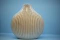 Vase for a flower. Clay vessel for dry plant. Item in the interior Royalty Free Stock Photo