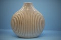 Vase for a flower. Clay vessel for dry plant. Item in the interior Royalty Free Stock Photo