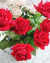 Decoration Vase flower rose red and rose whaite beatifull