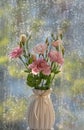 Vase with in flowers,To beloved mother, a Mother`s Day, beloved mother,