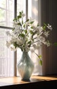 A Vase of Flowers on a Window Sill