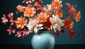 A vase of fresh flowers, a gift of nature elegance generated by AI