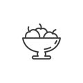 Vase with fruits line icon