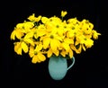 Vase with green headed rudbeckia flowers Royalty Free Stock Photo