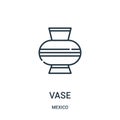 vase icon vector from mexico collection. Thin line vase outline icon vector illustration Royalty Free Stock Photo