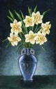 Vase with Narcissus Flowers Royalty Free Stock Photo