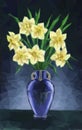 Vase with Narcissus Flowers Royalty Free Stock Photo