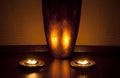 Vase reflection candles in SPA Royalty Free Stock Photo