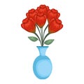 vase with roses icon Royalty Free Stock Photo