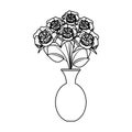 vase with roses icon Royalty Free Stock Photo