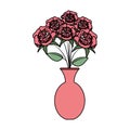 vase with roses icon Royalty Free Stock Photo