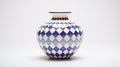 Blue And White Geometric Vase Inspired By Okuda San Miguel