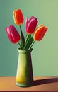 Vase with tulips - digital art