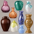 Vase vector decorative classic pot and decor modern pottery elegance vases illustration set of ceramic beautiful glass