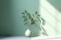 A Vase of Young Plants Growing on a Mini Table in a Sterile Room