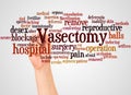 Vasectomy word cloud and hand with marker concept