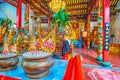 The vases with incense sticks at the Altar of Chinese Leng Buai Ia Shrine in Bangkok, Thailand Royalty Free Stock Photo