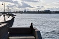 Vasilevski island and Neva river summer panorama.