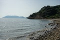 Vasilikos Gerakas beach in Zante, Zakynthos. Jason\'s bite on Zakinthos island, Greece. Gerakas Beach at Cape Gerakas Royalty Free Stock Photo