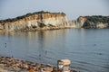 Vasilikos Gerakas beach in Zante, Zakynthos. Jason\'s bite on Zakinthos island, Greece. Gerakas Beach at Cape Gerakas Royalty Free Stock Photo