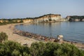 Vasilikos Gerakas beach in Zante, Zakynthos. Jason\'s bite on Zakinthos island, Greece. Gerakas Beach at Cape Gerakas Royalty Free Stock Photo