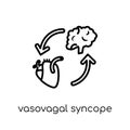 Vasovagal syncope icon. Trendy modern flat linear vector Vasovagal syncope icon on white background from thin line Diseases Royalty Free Stock Photo