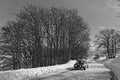 Winter rally on the Vercors Roads Black & White