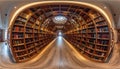 Vast Arched Library Hallway of Knowledge Royalty Free Stock Photo