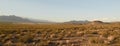 Vast arid valley in Uspallata, Mendoza, Argentina. Wide panoramic view