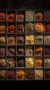 Vast array of different spices. Generative AI