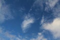 The vast blue sky and clouds sky. blue sky background with tiny clouds. blue sky panorama. Royalty Free Stock Photo