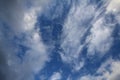 The vast blue sky and clouds sky. blue sky background with tiny clouds. blue sky panorama. Royalty Free Stock Photo