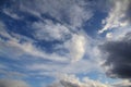 The vast blue sky and clouds sky. blue sky background with tiny clouds. blue sky panorama. Royalty Free Stock Photo