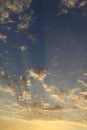 The vast blue sky and clouds sky. blue sky background with tiny clouds Royalty Free Stock Photo