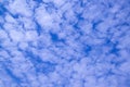 The vast blue sky with small panoramic clouds. Royalty Free Stock Photo
