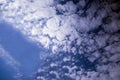 The vast blue sky with small panoramic clouds. Royalty Free Stock Photo