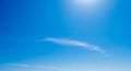 Vast Blue Sky with Wispy Clouds and Bright Sunlight Royalty Free Stock Photo