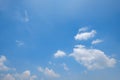 The vast clear blue sky and beautiful clouds on good weather in the morning Royalty Free Stock Photo