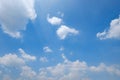 The vast clear blue sky and beautiful clouds on good weather in the morning Royalty Free Stock Photo