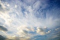 The vast clear blue sky and beautiful clouds on good weather in the morning Royalty Free Stock Photo