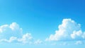 Vast, clear blue sky dotted with fluffy white cumulus clouds , light, summer, background Royalty Free Stock Photo