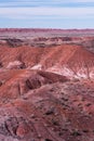 A vast colorful Painted Desert in Northern Arizona within Petrified National Park.