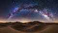 Vast Desert Dunes Under a Milky Way Galaxy at Night Royalty Free Stock Photo