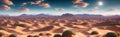 A vast desert expanse with rolling dunes under a sunny sky. Generative AI