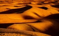 Vast desert landscape with rolling sand dunes. Dunas de Maspalomas, Gran Canaria. Royalty Free Stock Photo