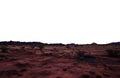 vast dry flat alien landscape desert. transparent isolated PNG file. Royalty Free Stock Photo