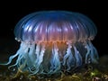 Glowing jellyfish in dark void Royalty Free Stock Photo