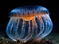 Glowing jellyfish in dark void Royalty Free Stock Photo